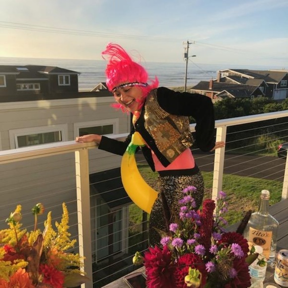 Wayf Pants - Black and gold sequin pants